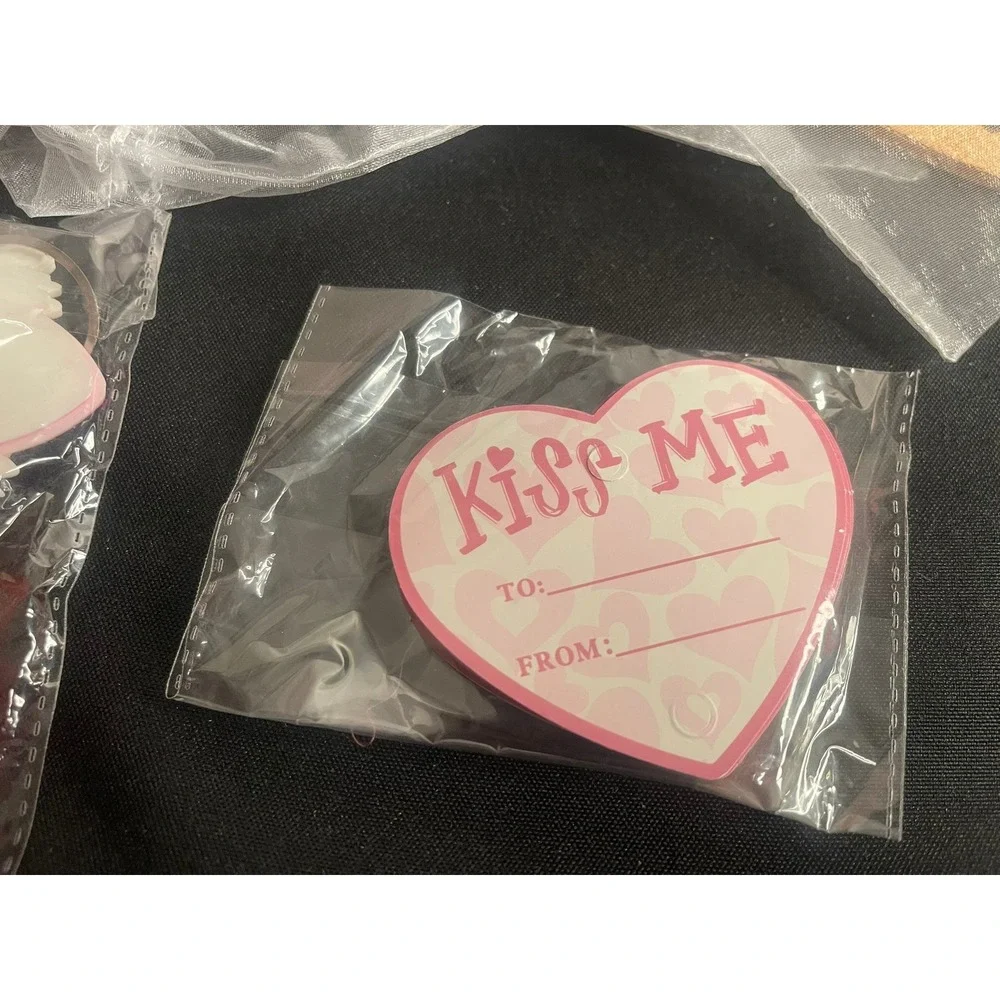 Valentines Day Party Favor Bundle Heart Cork Coasters Keychains and Gift‎ Tags